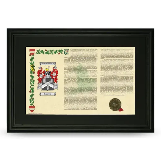 Gomerey Deluxe Armorial Landscape Framed- Black