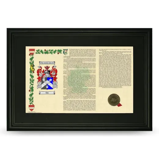 Gos Deluxe Armorial Landscape Framed- Black