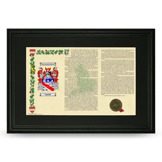 Gostick Deluxe Armorial Landscape Framed- Black