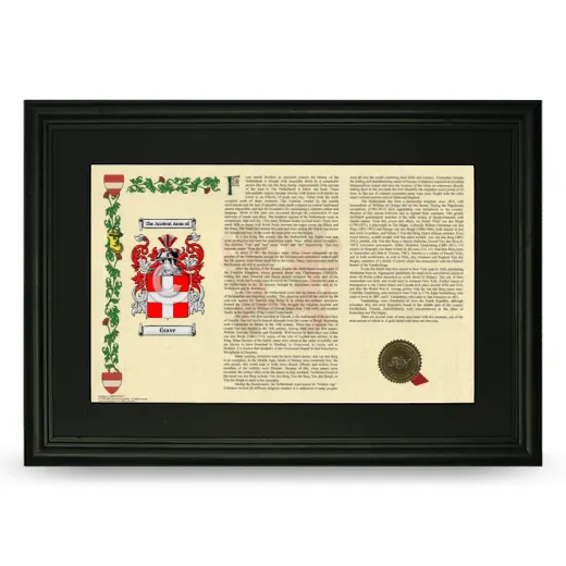 Grave Deluxe Armorial Landscape Framed- Black