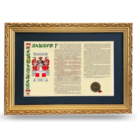 Grave Deluxe Armorial Landscape Framed - Gold