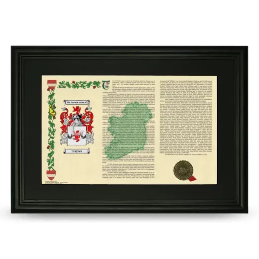 Graynes Deluxe Armorial Landscape Framed- Black