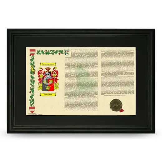 Greatorex Deluxe Armorial Landscape Framed- Black