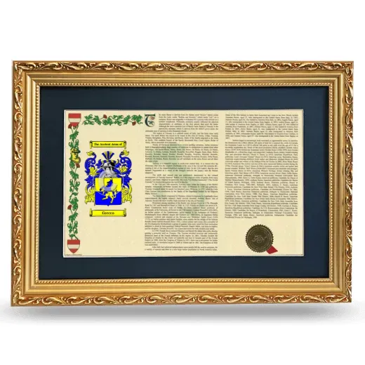 Grecco Deluxe Armorial Landscape Framed - Gold