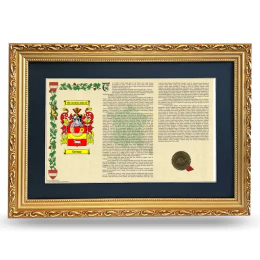 Grenny Deluxe Armorial Landscape Framed - Gold