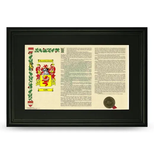 Griffo Deluxe Armorial Landscape Framed- Black