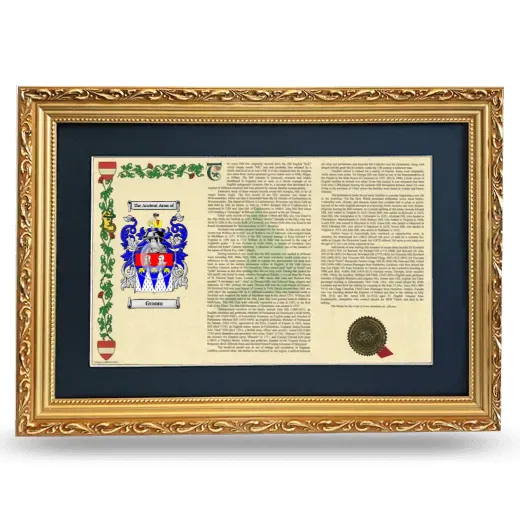 Groom Deluxe Armorial Landscape Framed - Gold
