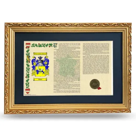 Gross Deluxe Armorial Landscape Framed - Gold