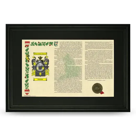 Grotton Deluxe Armorial Landscape Framed- Black