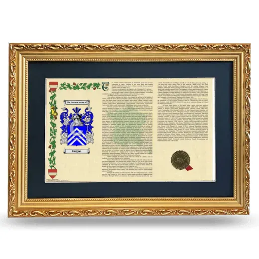Guigne Deluxe Armorial Landscape Framed - Gold