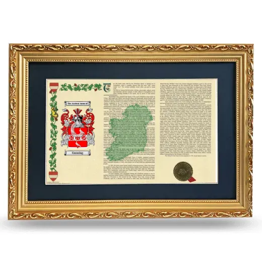 Gunning Deluxe Armorial Landscape Framed - Gold
