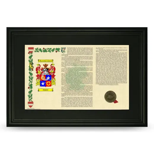 Gunter Deluxe Armorial Landscape Framed- Black