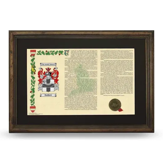 Haddock Deluxe Armorial Landscape Framed - Brown