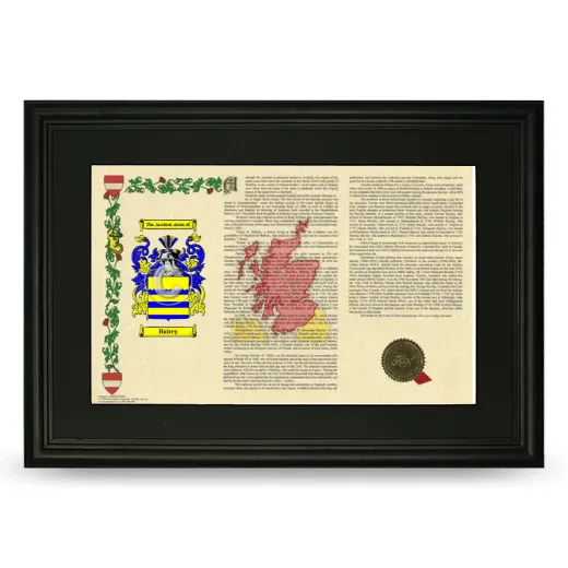Hairey Deluxe Armorial Landscape Framed- Black
