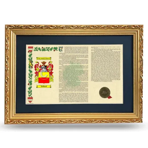 Halland Deluxe Armorial Landscape Framed - Gold