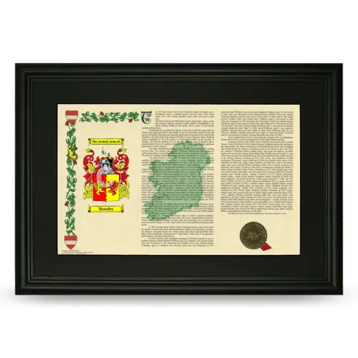 Hannity Deluxe Armorial Landscape Framed- Black