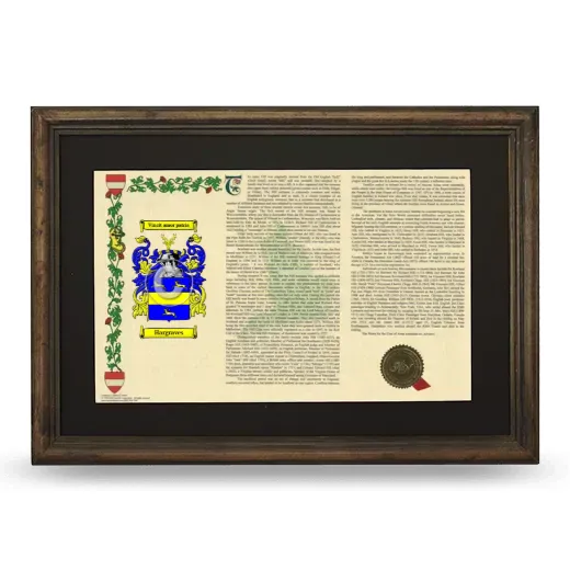 Hargraves Deluxe Armorial Landscape Framed - Brown