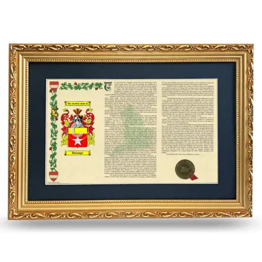 Harnage Deluxe Armorial Landscape Framed - Gold