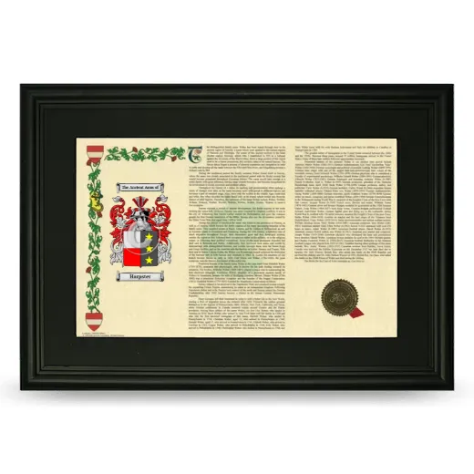 Harpster Deluxe Armorial Landscape Framed- Black