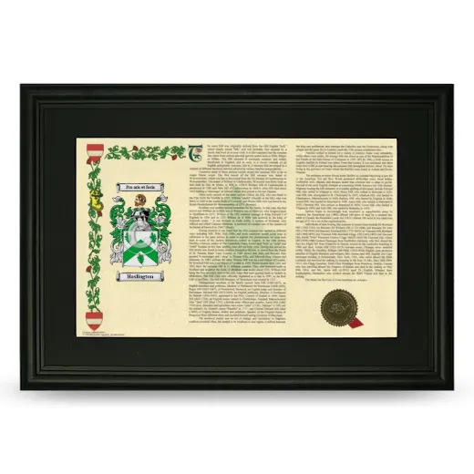 Haslington Deluxe Armorial Landscape Framed- Black