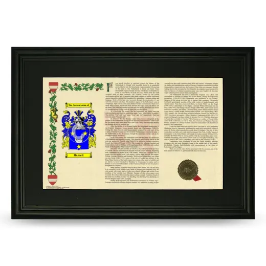 Hasselt Deluxe Armorial Landscape Framed- Black