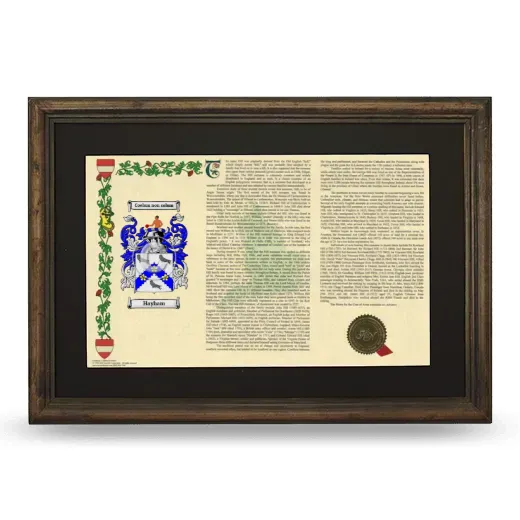 Hayham Deluxe Armorial Landscape Framed - Brown