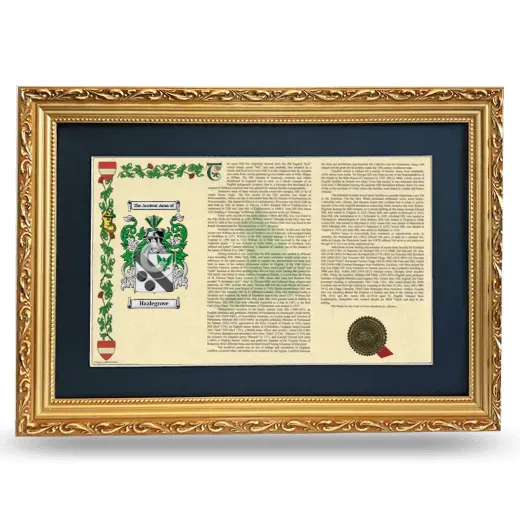 Hazlegrove Deluxe Armorial Landscape Framed - Gold