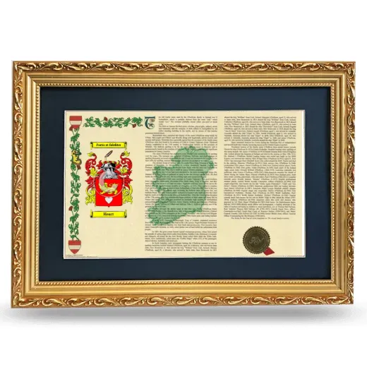 Heart Deluxe Armorial Landscape Framed - Gold