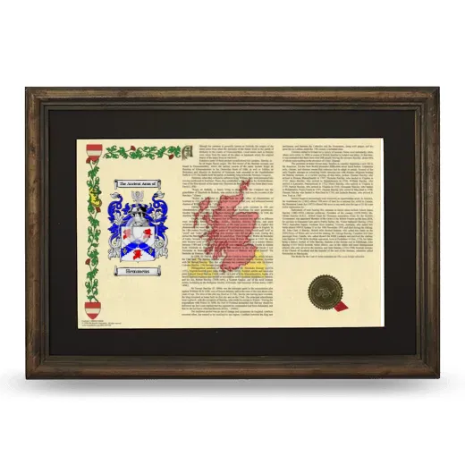 Hemmens Deluxe Armorial Landscape Framed - Brown