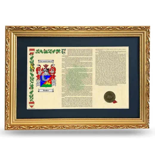 Henkes Deluxe Armorial Landscape Framed - Gold