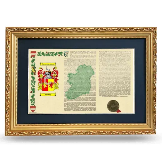 Henney Deluxe Armorial Landscape Framed - Gold