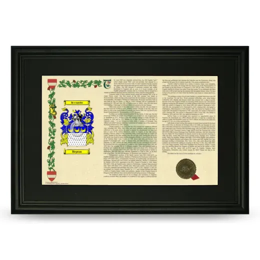 Hepton Deluxe Armorial Landscape Framed- Black