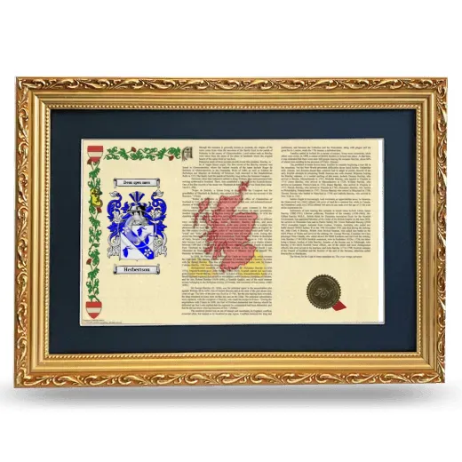 Herbertson Deluxe Armorial Landscape Framed - Gold