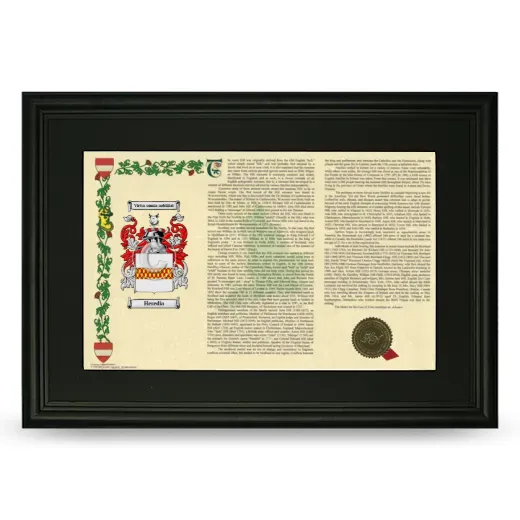 Heredia Deluxe Armorial Landscape Framed- Black