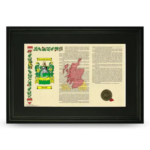 Herrald Deluxe Armorial Landscape Framed- Black