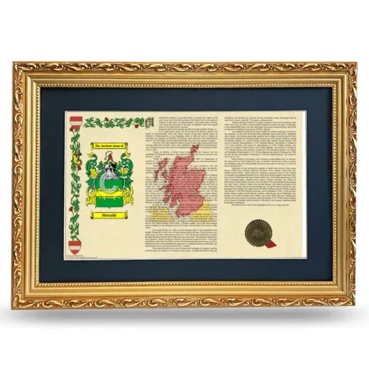 Herrald Deluxe Armorial Landscape Framed - Gold