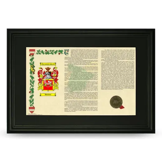 Herrero Deluxe Armorial Landscape Framed- Black