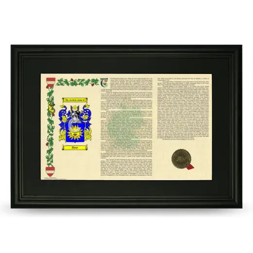 Hese Deluxe Armorial Landscape Framed- Black