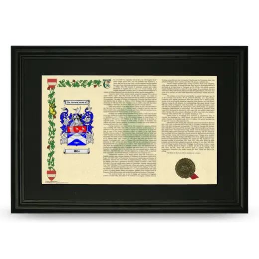 Hibs Deluxe Armorial Landscape Framed- Black