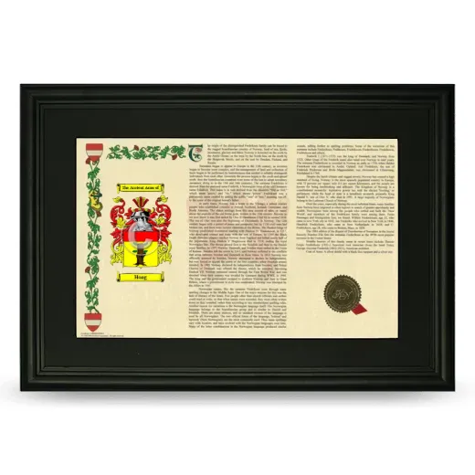 Hoag Deluxe Armorial Landscape Framed- Black