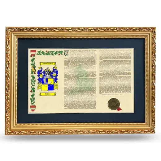 Hother Deluxe Armorial Landscape Framed - Gold