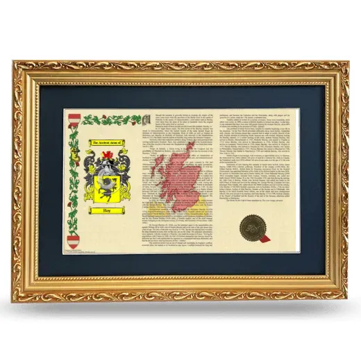 Hoy Deluxe Armorial Landscape Framed - Gold
