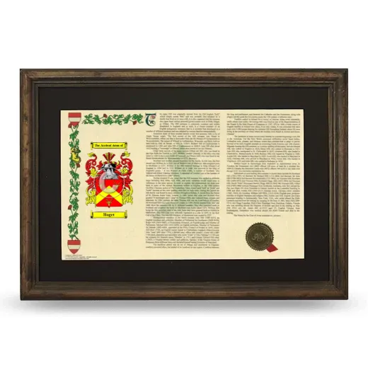 Huget Deluxe Armorial Landscape Framed - Brown