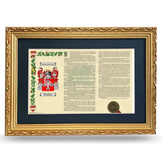 Humphrys Deluxe Armorial Landscape Framed - Gold