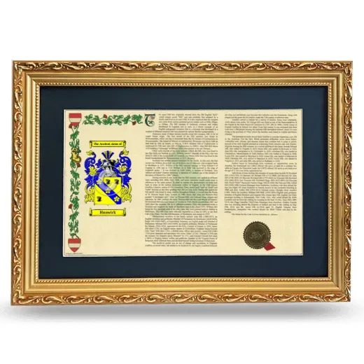 Hunwick Deluxe Armorial Landscape Framed - Gold