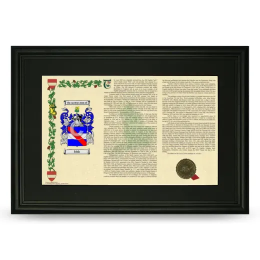 Irish Deluxe Armorial Landscape Framed- Black