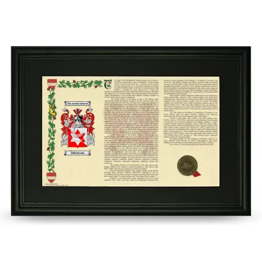 Johansson Deluxe Armorial Landscape Framed- Black