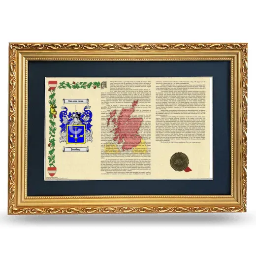 Justing Deluxe Armorial Landscape Framed - Gold