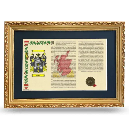 Keller Deluxe Armorial Landscape Framed - Gold