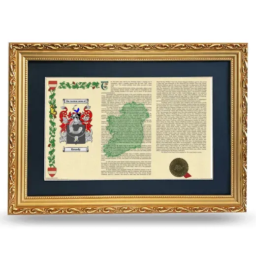 Kenedy Deluxe Armorial Landscape Framed - Gold